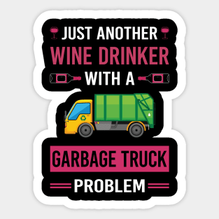 Wine Drinker Garbage Truck Trucks Sticker